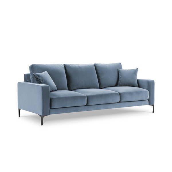 Divano in velluto azzurro, 220 cm Harmony - Kooko Home-image-3