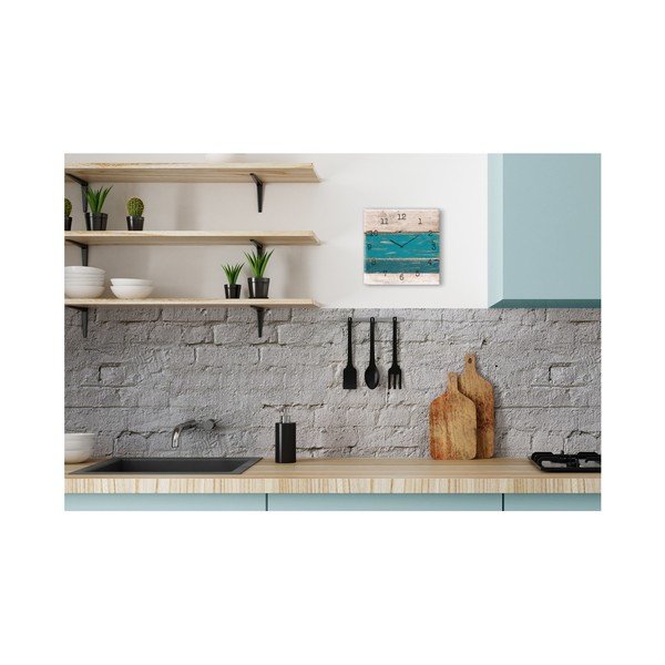 Orologio da parete Glassclock , 30 x 30 cm Blue Wood - Styler-image-1