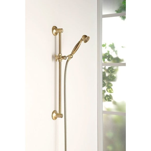 Asta per doccia in ottone da parete color bronzo con supporto scorrevole 67 cm Antea – Sapho-image-3