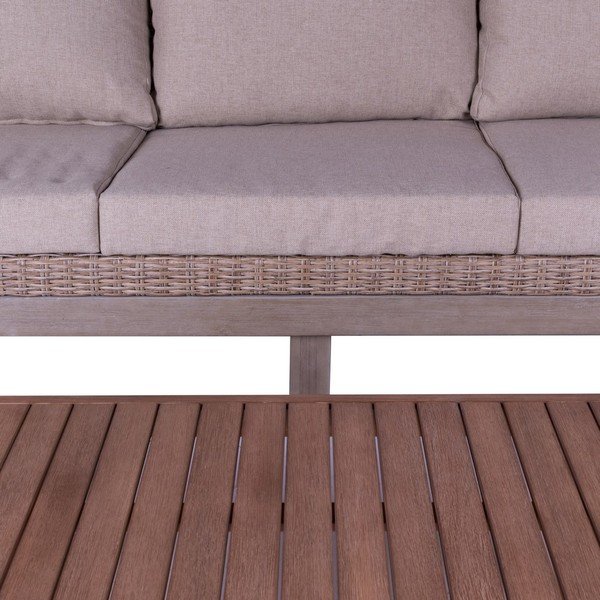 Divano da giardino in rattan beige Patsy - LDK Garden-image-4