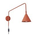 Lampada da parete color terracotta con alimentazione a corrente Zylo – Sollux