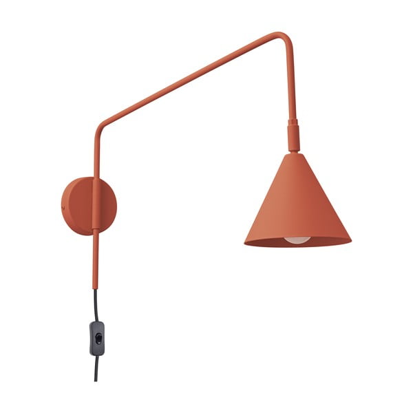 Lampada da parete color terracotta con alimentazione a corrente Zylo – Sollux