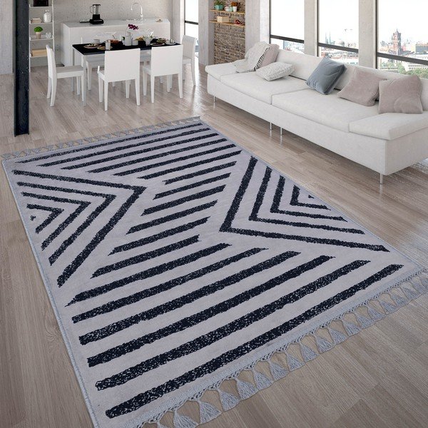 Tappeto lavabile grigio 160x100 cm - Vitaus-image-1