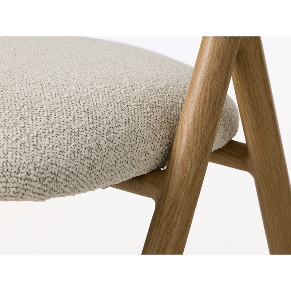 Sedia da pranzo color crema/di colore naturale imbottito con braccioli Frances – Unique Furniture-image-2