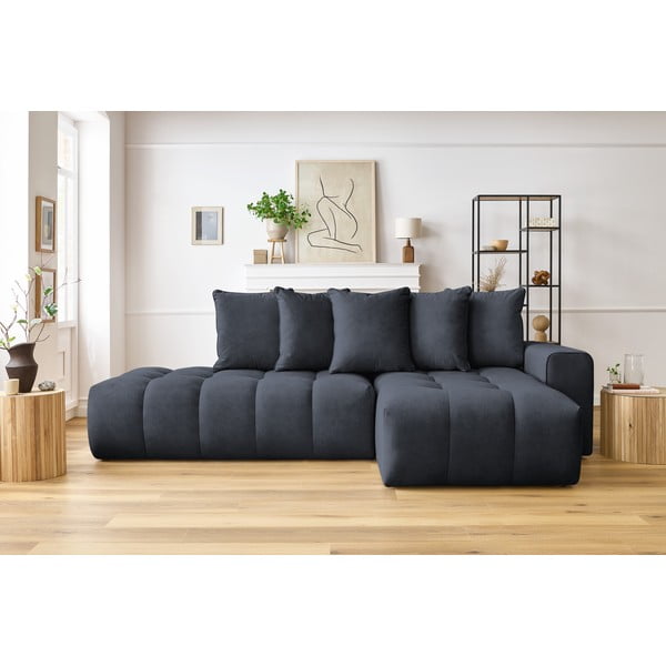 Divano angolare blu scuro (angolo destro) Mont-Blanc - Bobochic Paris-image-1