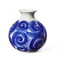 Vaso in gres blu dipinto a mano Tulle - Kähler Design
