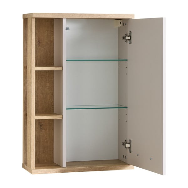 Mobile per bagno color crema con effetto rovere da appendere 50,5x74,5 cm Quickset 966 – Pelipal-image-2
