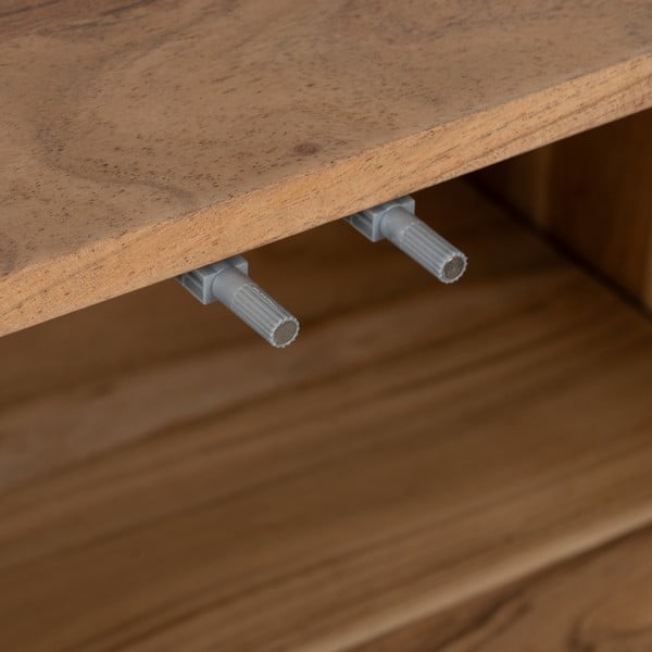 Vetrina di colore naturale in acacia massiccia 180x80x40 cm Creel – Ixia-image-3