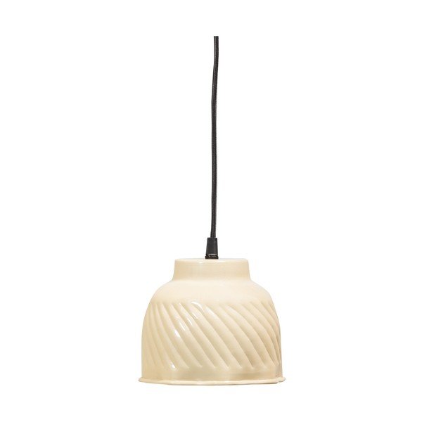 Lampadario beige con paralume in metallo Arleso – WOOOD