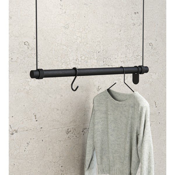 Attaccapanni da parete nero in rovere massiccio 80 cm Swing M – LIND DNA-image-1