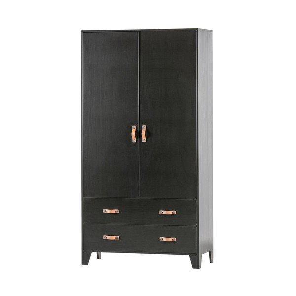 Armadio in pino nero 94x180 cm Dian - WOOOD-image-2