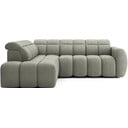 Divano angolare verde polveroso (con penisola a sinistra/a L) con rivestimento in bouclé Falconn – ELTAP