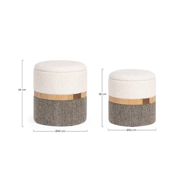 Poggiapiedi grigio/color crema Talya – Bizzotto-image-2