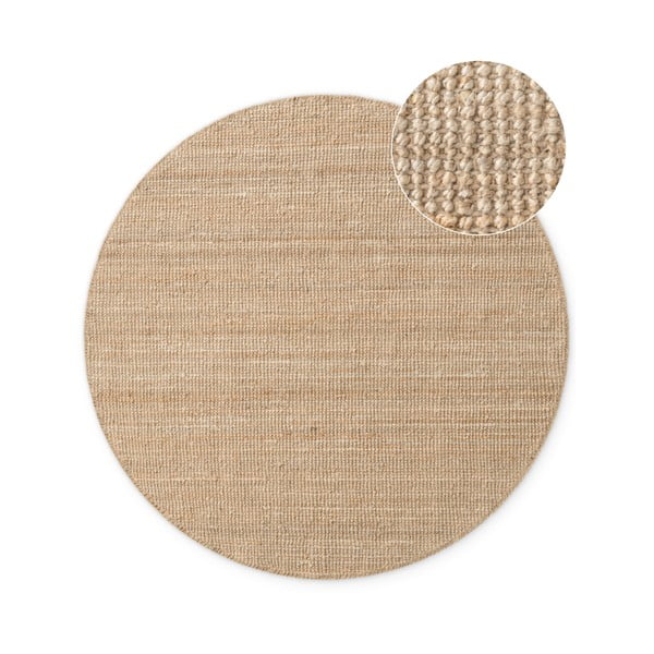Tappeto rotondo di colore naturale in iuta ø 200 cm Bouclé Jaipur – Hanse Home