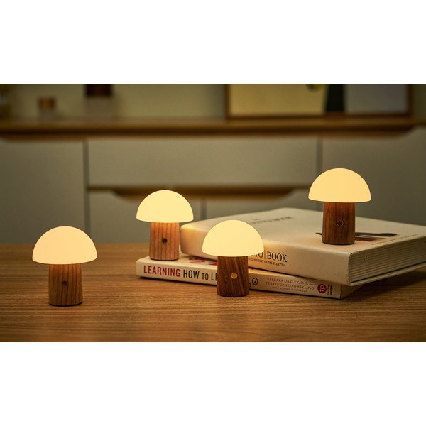 Lampada da tavolo con intensità regolabile di colore naturale in frassino massiccio (altezza totale 7 cm) Alice – Gingko-image-1