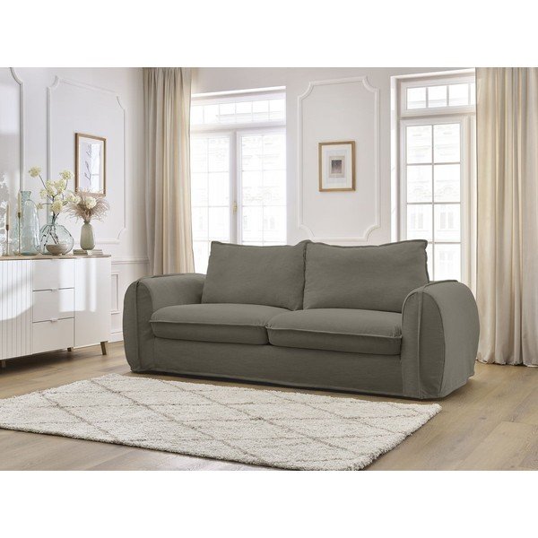 Divano grigio tortora per il riposo quotidiano/allungabile 216 cm Archimede – Bobochic Paris-image-1