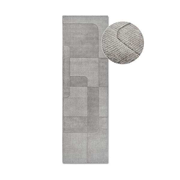 Passatoia grigia in lana tessuta a mano 80x250 cm Charlotte - Villeroy&Boch