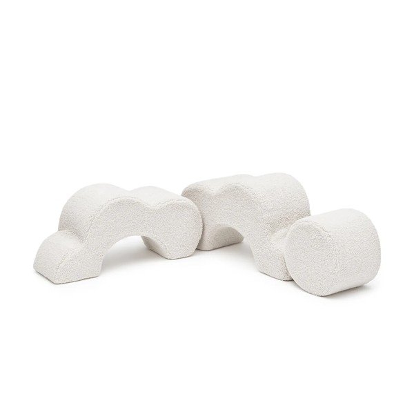 Gioco per psicomotricità bianco in bouclé 3 pz altezza totale 27 cm 88x90 cm – Meowbaby-image-4