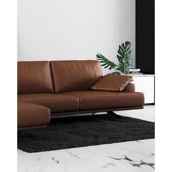 Divano angolare in pelle marrone cognac (angolo sinistro) Prado - MESONICA-image-4