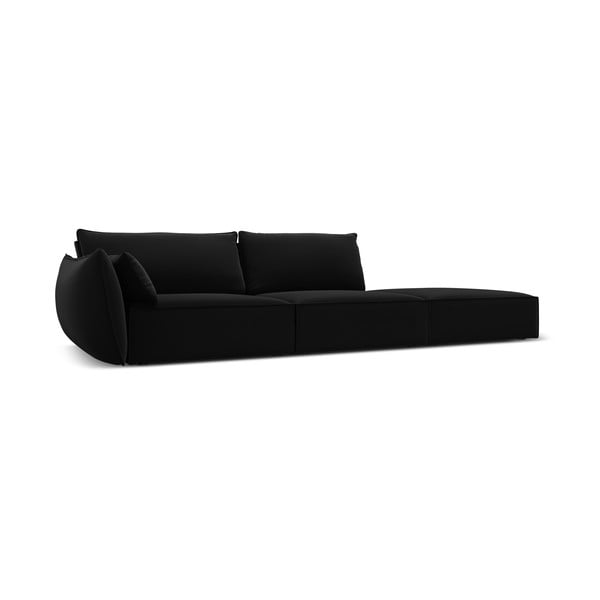 Divano nero con penisola a sinistra con rivestimento in velluto 264 cm Vanda – Mazzini Sofas-image-2