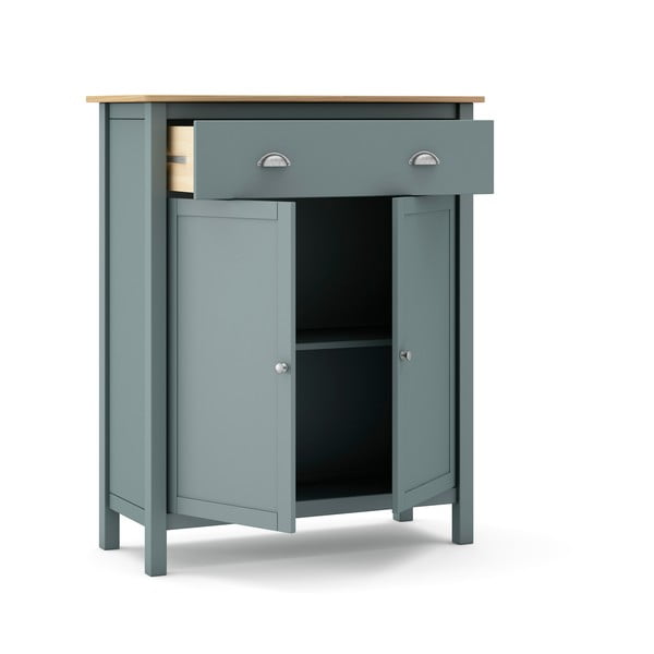 Cassettiera verde polveroso in pino massiccio 90x110x40 cm Misti – Marckeric-image-4