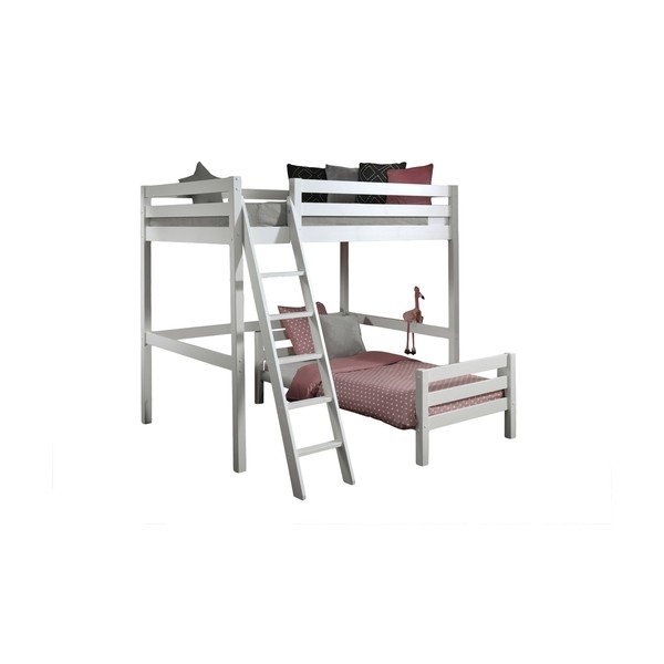 Letto a castello bianco in legno di pino PINO - Vipack