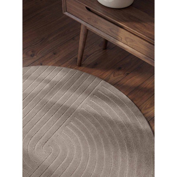 Tappeto rotondo grigio chiaro in lana tessuto a mano ø 200 cm Arcura – Vikosa-image-2