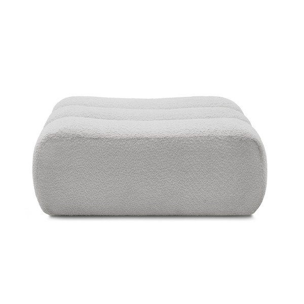 Poggiapiedi grigio chiaro con rivestimento in bouclé Azra – Bobochic Paris