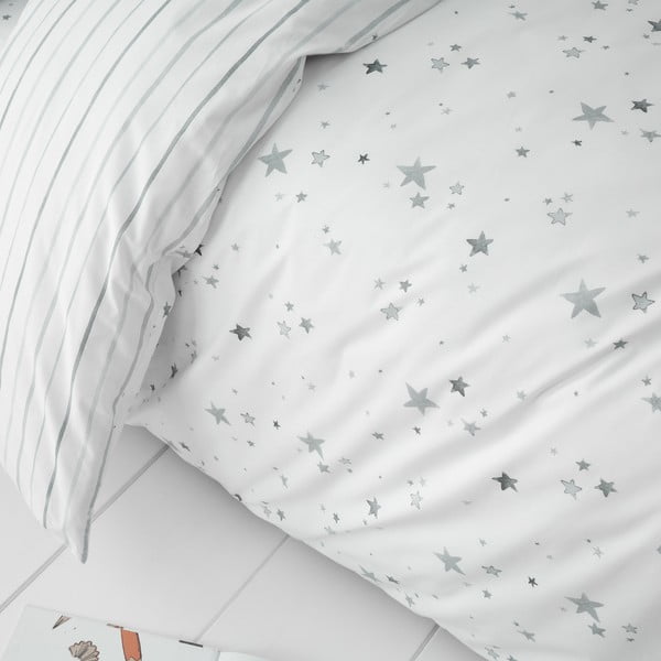 Biancheria da letto in cotone per bambini 200x135 cm Stars - Bianca-image-4