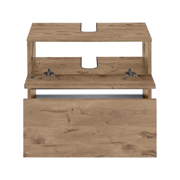 Mobile effetto rovere per lavabo da parete 60x55 cm Wisla - Støraa-image-3