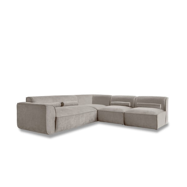 Divano angolare componibile beige (con penisola a destra) Flex Felix – Miuform