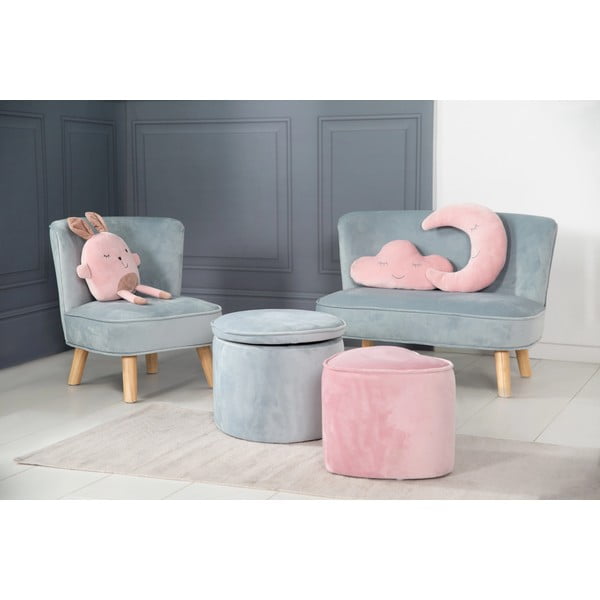 Divano per bambini in velluto azzurro 70 cm Lil Sofa - Roba-image-4