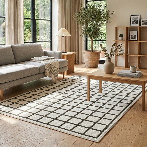 Tappeto verde scuro/crema 160x230 cm Picnic - ESTE-image-1
