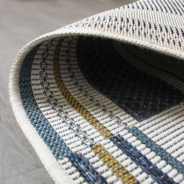 Tappeto da interno e esterno giallo e blu 80x230 cm Rosco Geo – Flair Rugs-image-2