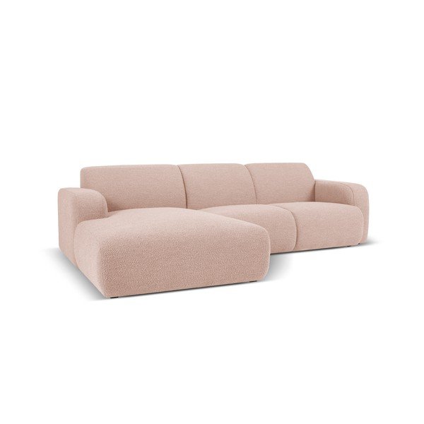 Divano angolare rosa in tessuto bouclé (angolo sinistro) Molino - Micadoni Home-image-2