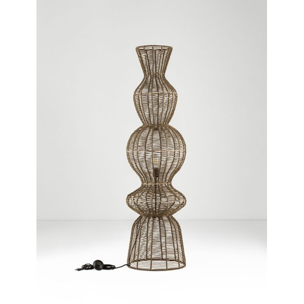Lampada da terra di colore naturale con rivestimento in corda (altezza totale 136 cm) Breena – Nova Luce-image-3