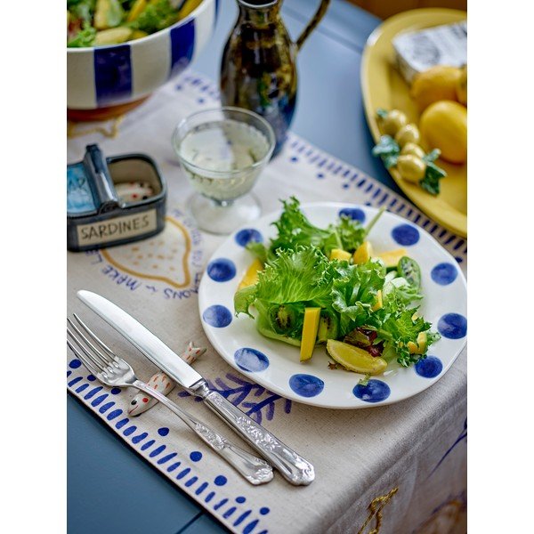 Set di piatti bianchi/blu in gres 3 pz ø 28 cm Linora – Bloomingville-image-3