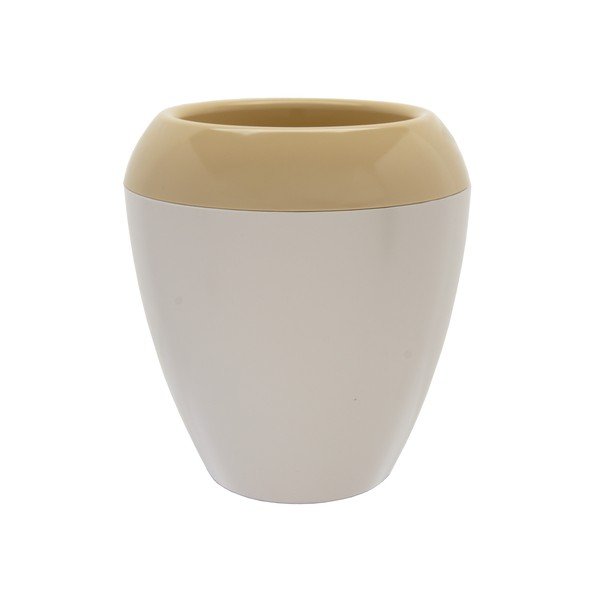 Fioriera autoinnaffiante Calimera (avorio) con supporto Baobab, più grande - Plastia-image-3