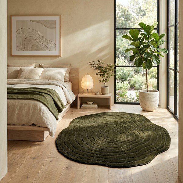 Tappeto verde scuro 160x230 cm Pebble - ESTE-image-1