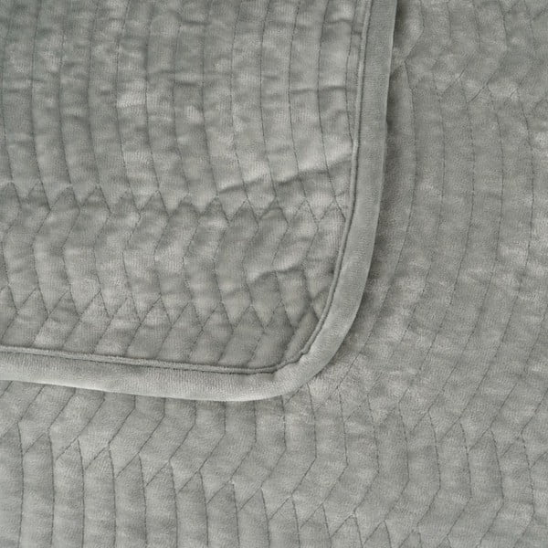 Copriletto verde polveroso in velluto con rivestimento trapuntato 230x260 cm – Ixia-image-1