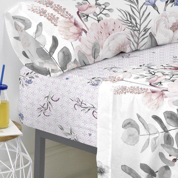 Lenzuolo di cotone Basic , 105 x 200 cm Delicate Bouquet - Happy Friday-image-4