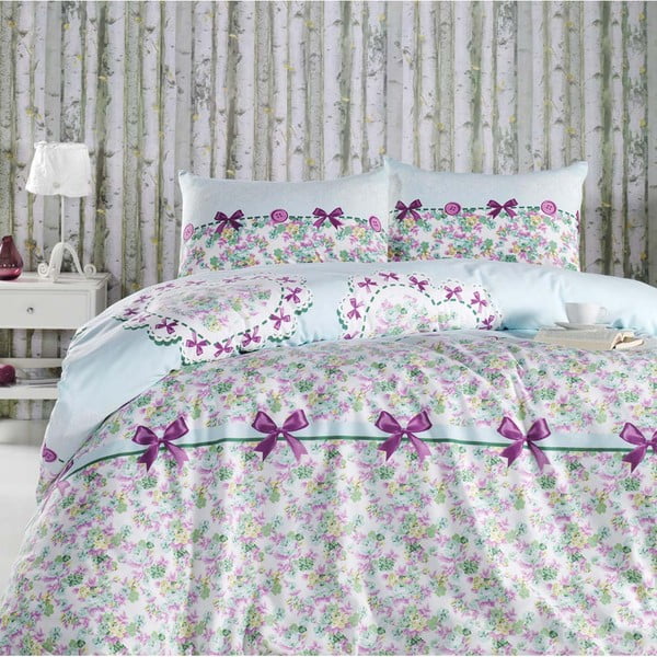 Set di biancheria da letto e lenzuola per letto matrimoniale Bow, 200 x 220 cm - Mijolnir