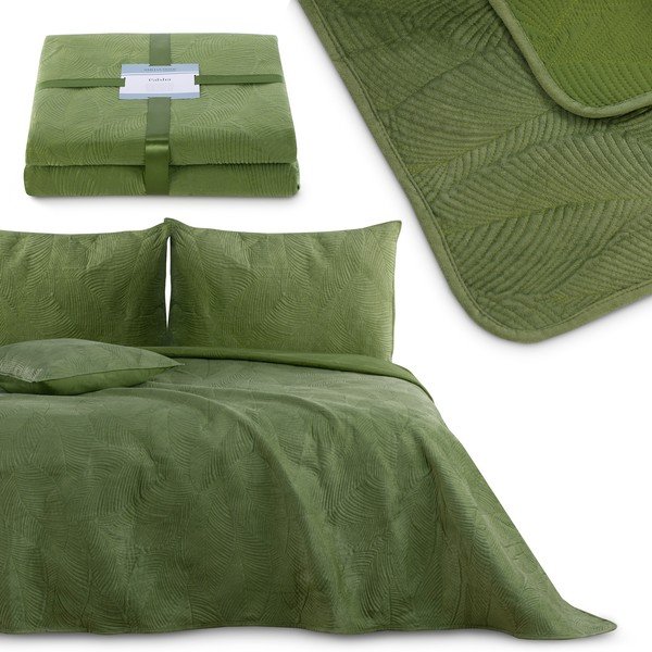 Copriletto verde per letto matrimoniale 240x260 cm Palsha - AmeliaHome-image-3