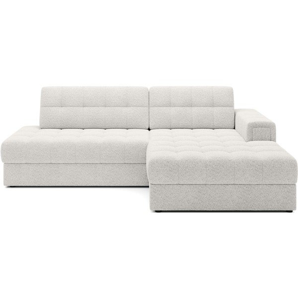 Divano angolare color crema allungabile (con penisola a destra/con chaise lounge) con rivestimento in bouclé Blezalt – ELTAP