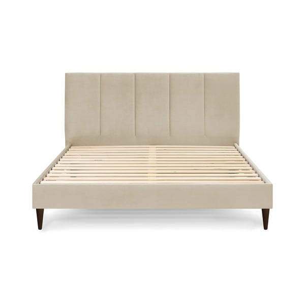 Letto matrimoniale imbottito beige con griglia 160x200 cm Vivara - Bobochic Paris-image-2