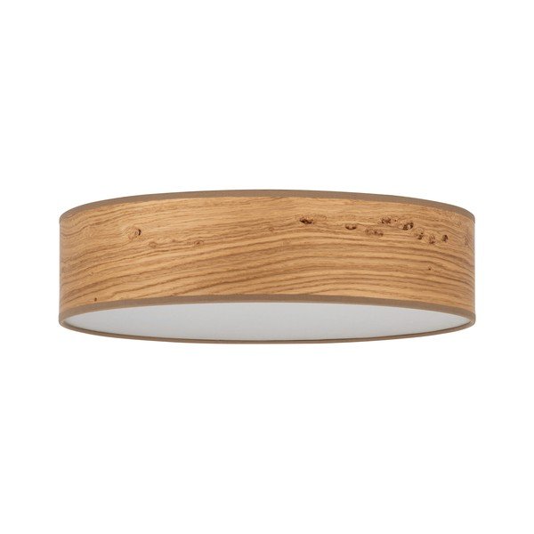 Apparecchio da soffitto marrone con paralume impiallacciato ø 40 cm Ocho - Sotto Luce