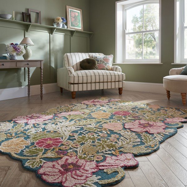 Tappeto in lana tessuto a mano 160x230 cm Daphne Shaped Floral – Flair Rugs-image-1