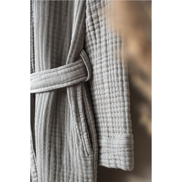 Accappatoio grigio in mussola S/M Kimono – Foutastic-image-3