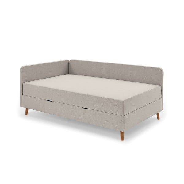 Letto singolo imbottito beige con contenitore 120x200 cm Cabana - Meise Möbel