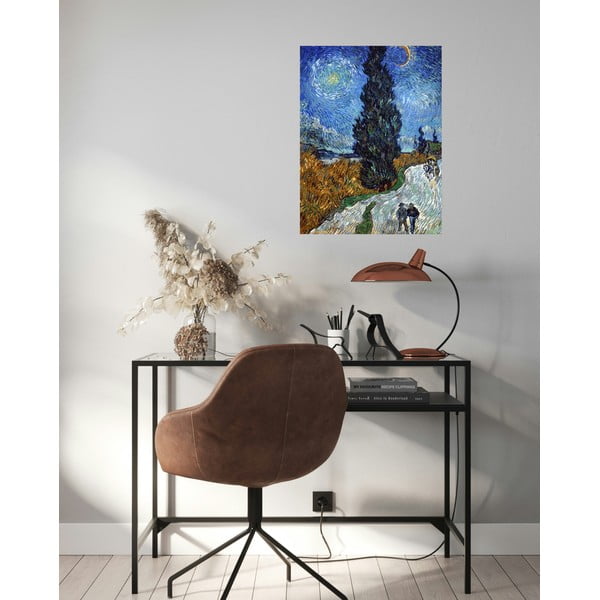 Riproduzione pittorica 45x60 cm Vincent van Gogh - Country road in Provence by night - Fedkolor-image-1